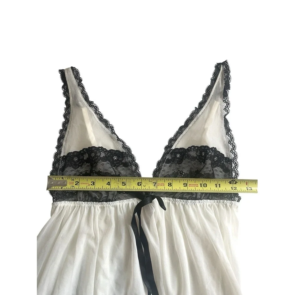 NWT Victoria's Secret Y2K Lace Babydoll Chemise Nightgown Sheer Romantic Sz M
